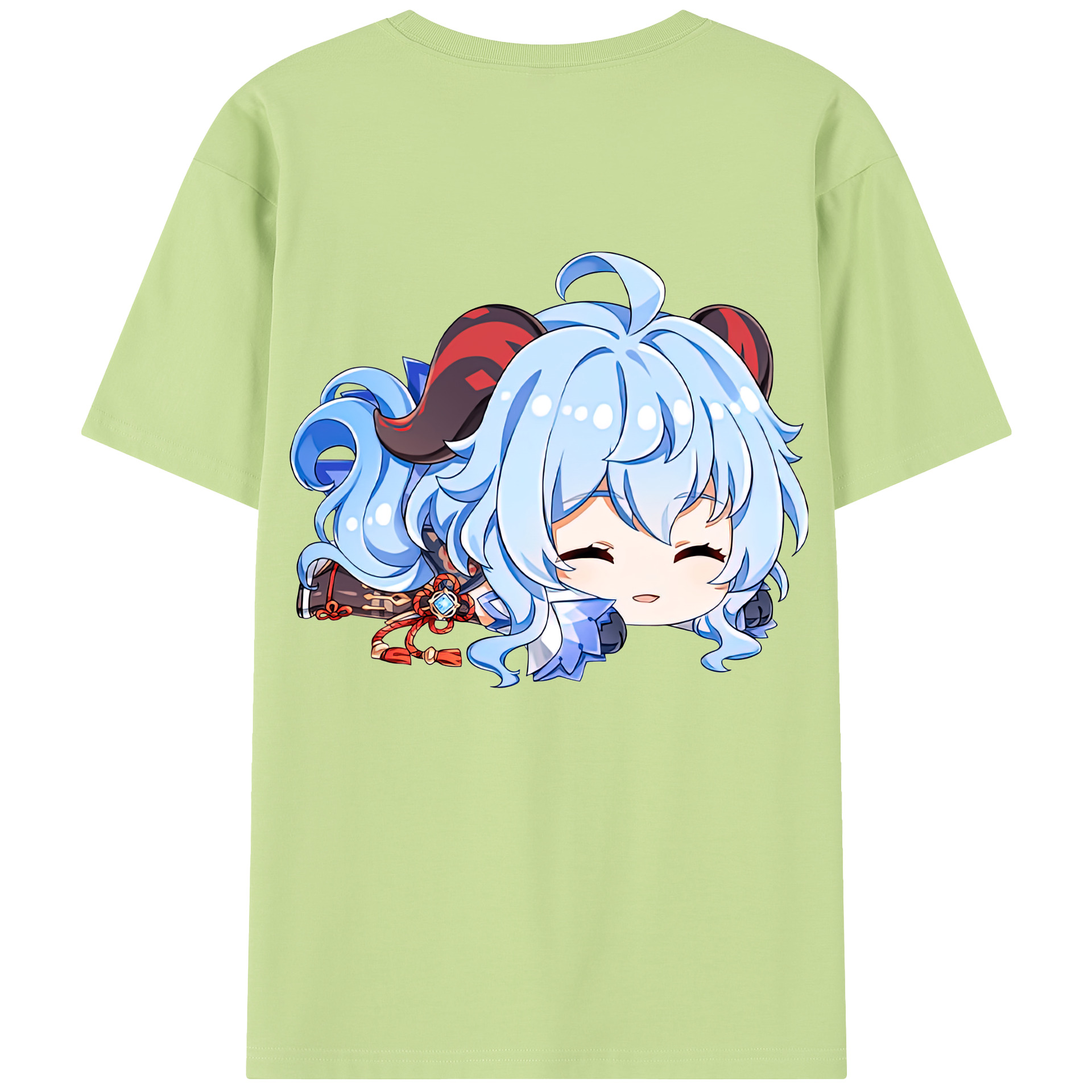 げんし神 甘雨 かんう genshin Ganyu 綿100％半袖Tシャツ（背面プリント）